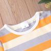 AIMAOMI Kids Toddler Baby Girls Spring Summer Stripe Print Short Sleeve T Shirt Tops Clothes Short (Gold, 3-4 Years) view 4