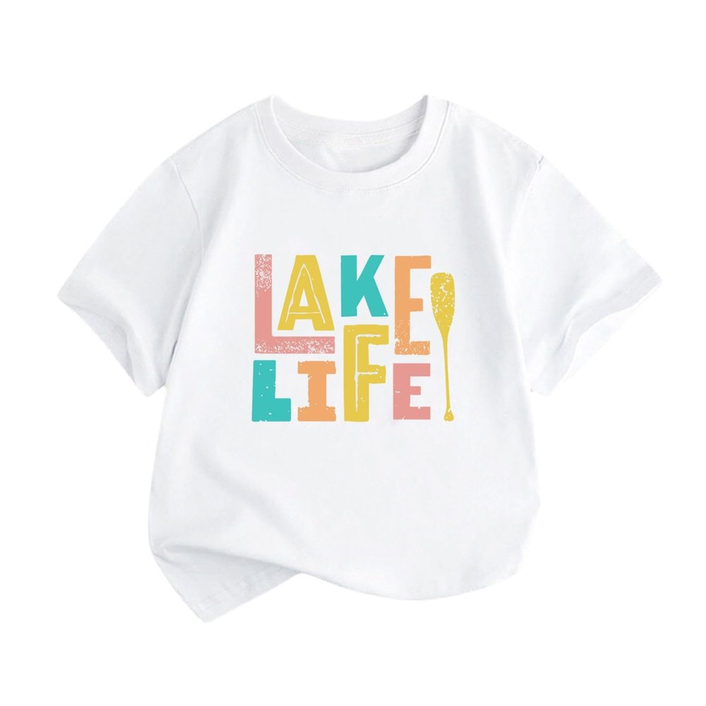 AIMAOMI Toddler Baby Girls Shirt Funny Letter Print Youth Shirt Tops Trendy Tee Blouse Casual Holiday (White, 2-4 Years)