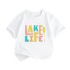 AIMAOMI Toddler Baby Girls Shirt Funny Letter Print Youth Shirt Tops Trendy Tee Blouse Casual Holiday (White, 2-4 Years) view 1