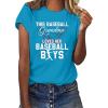 NineFit Basics Womens 2024 T Shirt This Baseball Grandma Loves Her Baseball Boys Tops Grandma Baseball T-Shirts Funny Mothers Day Shirt Mommy Shirts Loose Comfy Cute Print Blouse Tops Blue, 3X-Large view 1