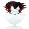 TEDPRBGE Short Black Mix Red Wig Short Straight Wigs Layered Wig with Bangs Heat Resistant Role Play Cosplay Show Wigs (Black Red) view 1