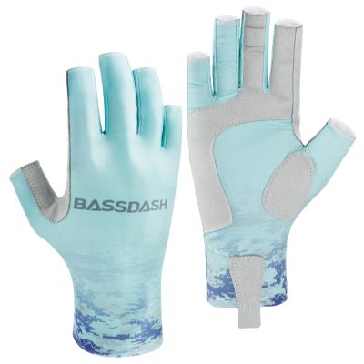 BASSDASH ALTIMATE UPF 50+ Womens Fishing Gloves UV Sun Protection Fingerless Gloves for Kayaking Paddling Hiking Cycling Driving Shooting Training