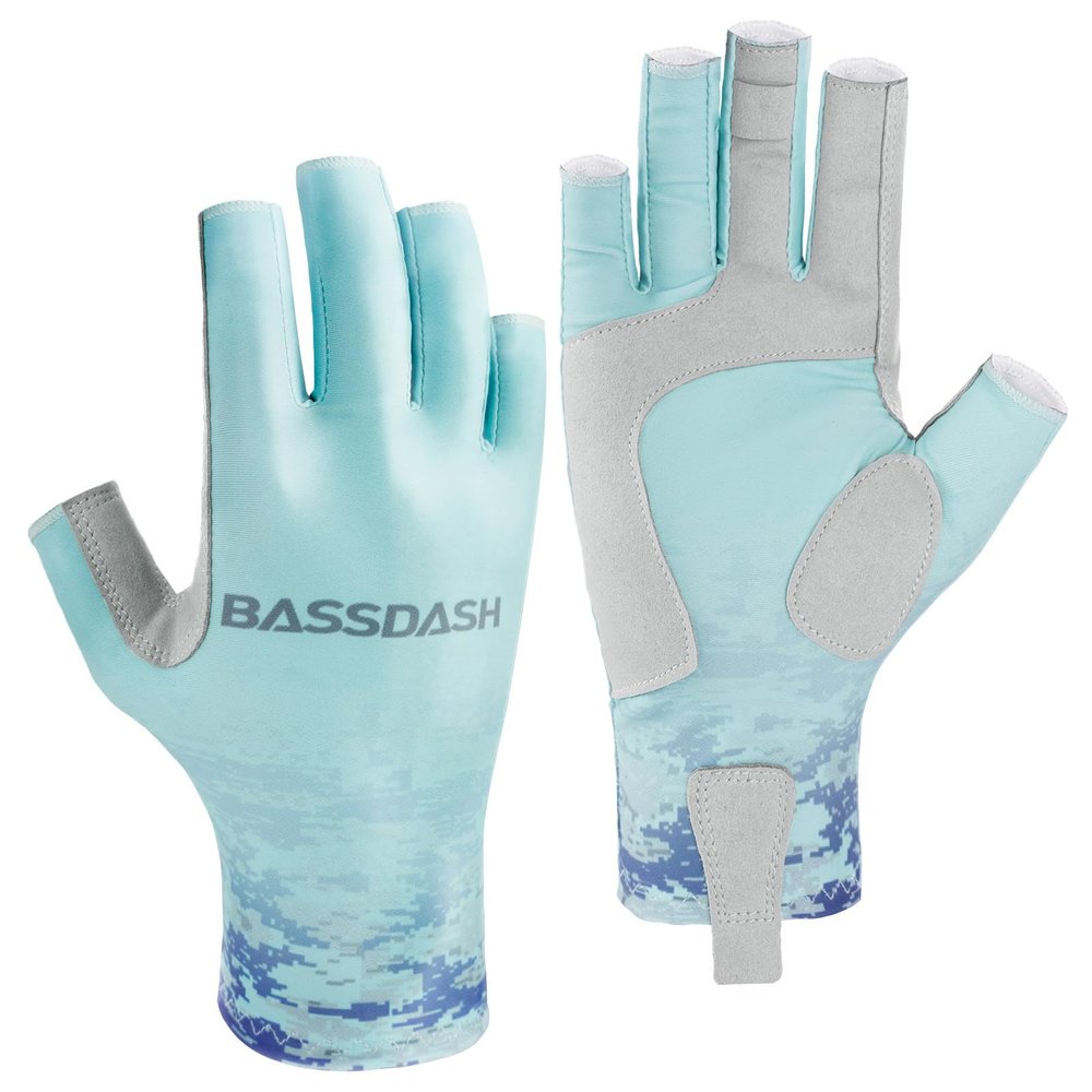 BASSDASH ALTIMATE UPF 50+ Womens Fishing Gloves UV Sun Protection Fingerless Gloves for Kayaking Paddling Hiking Cycling Driving Shooting Training