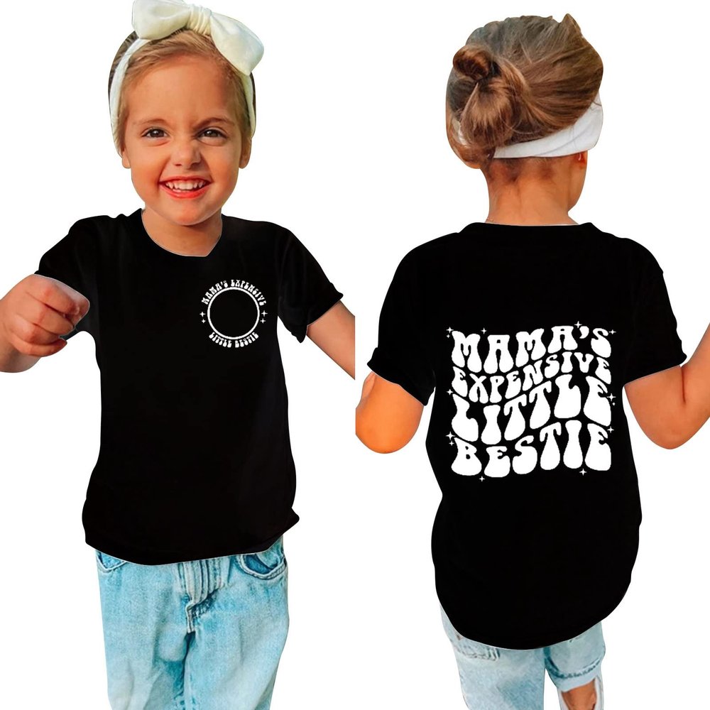 AIMAOMI 3rd Birthday Shirt Baby Girls Three Year Tops Third Birthday T-Shirt Clothes Outfit Happy (Black, 3-4 Years)