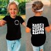 AIMAOMI 3rd Birthday Shirt Baby Girls Three Year Tops Third Birthday T-Shirt Clothes Outfit Happy (Black, 3-4 Years) view 3