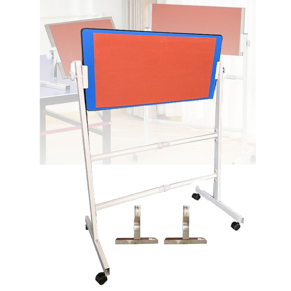 YLQFGUVWK Table Tennis Rebound Board 360 Adjustable Self-Training Equipment Table Tennis Rebound Machine Indoor Training Equipment Sturdy Steel Frame and Wheels (Standing Desktop Double Stand)