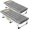 DoCred Folding Camping Cot with Mattress, 2 Pack Heavy Duty Folding Cot for Adults, Portable Sleeping Cot Bed Adults Outdoor Bed with Carry Bag, Travel Camp Cots