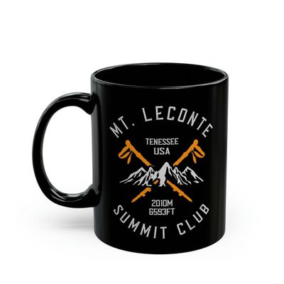 Mt Leconte Summit Club Mug Mountain Hiker Hiking Pole Tennessee Trekker Walking Nature Outdoor (15 oz)