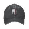 Yomconect Triathlon Us American Flag Adjustable Stylish Unique Unisex Washed Cowboy Baseball Adult Hat Black view 2