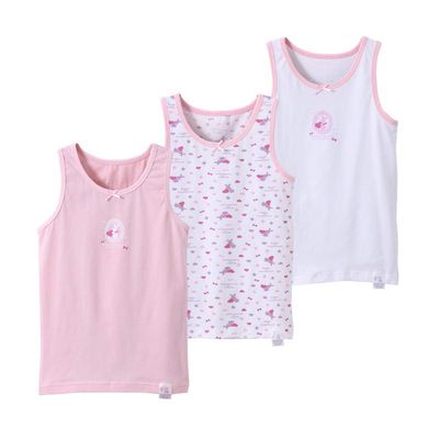 BGMINGYI Pack of 3 Baby Girls Tank Tops Toddler Boys Sleeveless Undershirts Unisex Kids Summer Athletic Vest (US, Age, 3 Years, 4 Years, Rabbit-Pink & White)