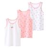 BGMINGYI Pack of 3 Baby Girls Tank Tops Toddler Boys Sleeveless Undershirts Unisex Kids Summer Athletic Vest (US, Age, 2 Years, 3 Years, Cherry-Pink & White) view 1
