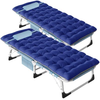 DoCred Folding Camping Cot with Mattress, 2 Pack Heavy Duty Folding Cot for Adults, Portable Sleeping Cot Bed Adults Outdoor Bed with Carry Bag, Travel Camp Cots