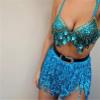 Haounlai Belly Dance Waist Chain Sequins Tassels Waist Chain Sexy Skirt bar Disco Performance Indian Dance, 3 layers view 4