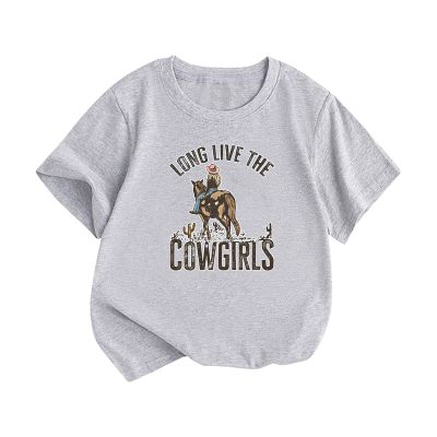 AIMAOMI Toddler Baby Girl Clothes Short Sleeve Cow Letter Print T-Shirt Tops Flared Pants Kids (Grey, 12-18 Months)
