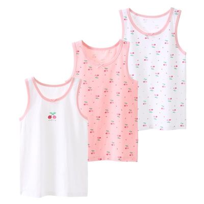 BGMINGYI Pack of 3 Baby Girls Tank Tops Toddler Boys Sleeveless Undershirts Unisex Kids Summer Athletic Vest (US, Age, 8 Years, 9 Years, Cherry-Pink & White)