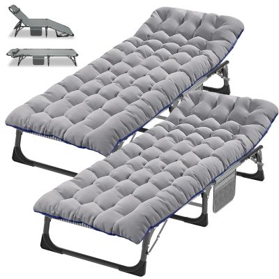 DoCred Folding Camping Cot with Mattress, 2 Pack Heavy Duty Folding Cot for Adults, Portable Sleeping Cot Bed Adults Outdoor Bed with Carry Bag, Travel Camp Cots