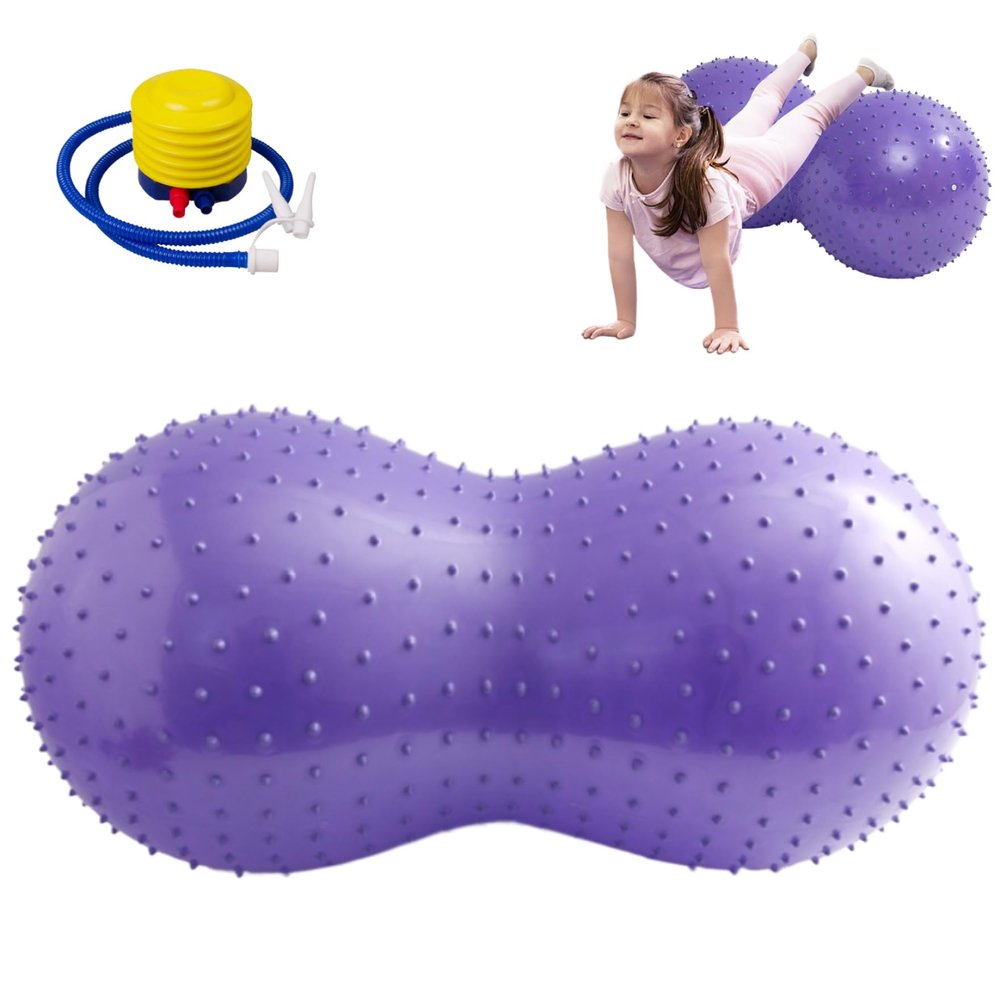CNAFGBGG 1PC Peanut Ball 35x18 Inch Anti Burst Peanut Exercise Ball with a Air Thicken PVC Peanut Ball for Kids Therapy Pregnancy Portable Yoga Ball for Home Gym Fintness Style1