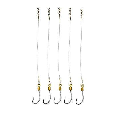 Fishing Hooks 5 Pcs Fishing Leader Wires Anti-Bite Stainless Steel Wire Leader Fishing Rigs Hooks Line Tackle Tool Fish Accessories Fishing Tool Kit Fishing Supplies (Color : Small, Size : N16)
