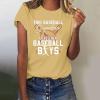 NineFit Basics Womens 2024 T Shirt This Baseball Grandma Loves Her Baseball Boys Tops Grandma Baseball T-Shirts Funny Mothers Day Shirt Mommy Shirts Loose Comfy Cute Print Blouse Tops Yellow, 3X-Large view 3