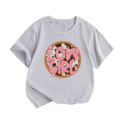 AIMAOMI Toddler Kids Baby Girl Boy Summer Clothes Cute Letter Print Short Sleeve T Shirt Top Casual (Grey, 2-4 Years)