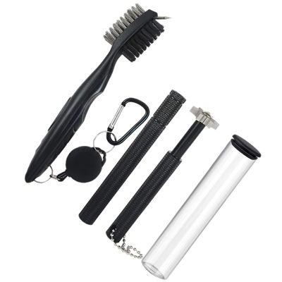 BESPORTBLE Golf Club Cleaning Brush with Groove Sharpener Tool Dual-Sided Bristles Durable Club Groove Sharpening Accessories for Optimal Performance