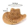 10Pcs Straw Cowboy Hats for Women Sparkly Western Cowgirl Hat for Holiday Party Foldable Vacation Beach Sun Hat with Wide Brim (Brown) view 2