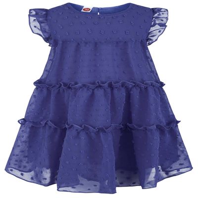 AGQT Toddler Girls Summer Dress Loose Fit Floral Print Flowy Pleated Dress Ruffle Babydoll Birthday Chiffon Dress Easter Dresses Little Green Orange Flower On Royal Blue Size 1-2T