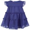 AGQT Toddler Girls Summer Dress Loose Fit Floral Print Flowy Pleated Dress Ruffle Babydoll Birthday Chiffon Dress Easter Dresses Little Green Orange Flower On Royal Blue Size 1-2T view 1