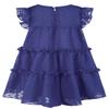 AGQT Toddler Girls Summer Dress Loose Fit Floral Print Flowy Pleated Dress Ruffle Babydoll Birthday Chiffon Dress Easter Dresses Little Green Orange Flower On Royal Blue Size 1-2T view 4