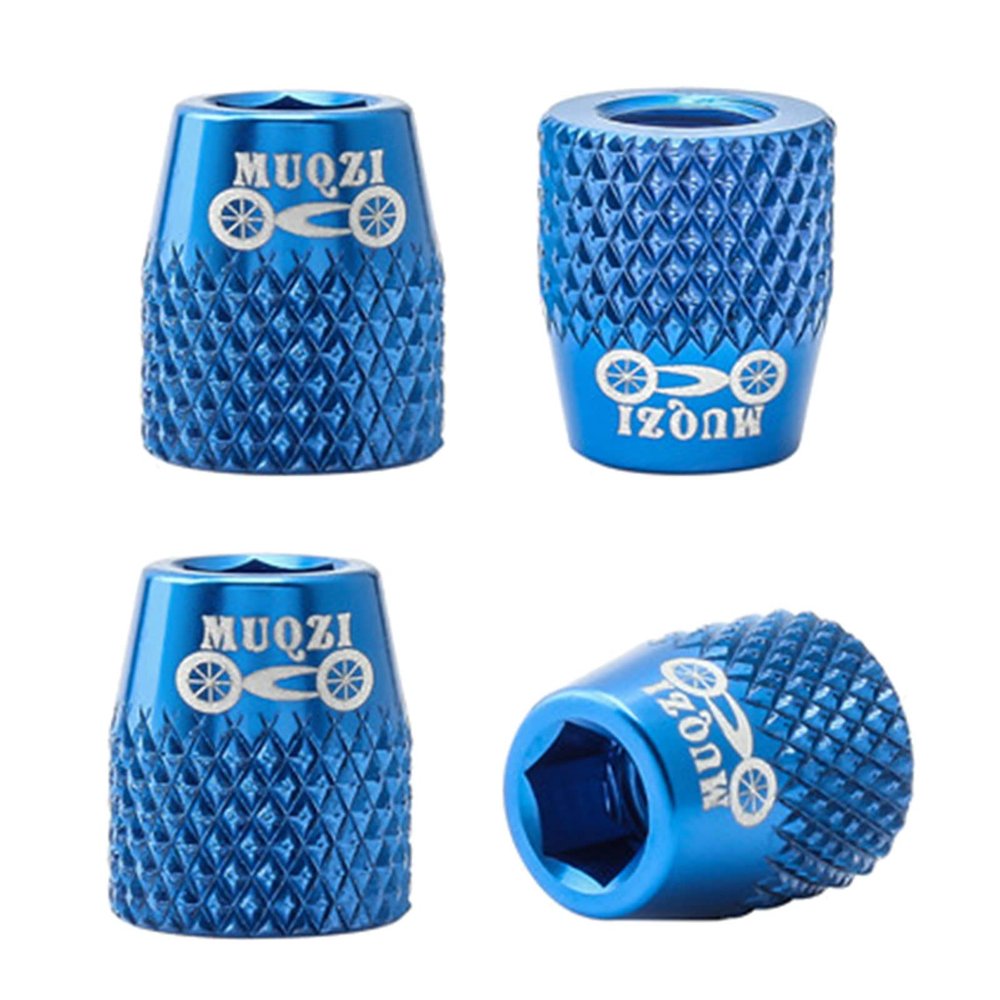 KSTZGTA 4PCS Road Bike M6 Brake Shoes Screw Aluminum-Alloy Fixed Nut Ultralight Bicycles V-Brake Block Nut Bicycles Part Brake Pad Bolts, Blue