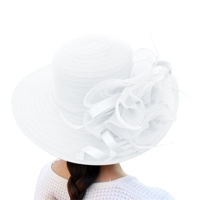 YOLAI Womens Fascinator Hat Retro 1920S Church Derby Hats Mesh Flower Organza Cocktail Tea Party Hat Wedding Hat (Black, One Size)