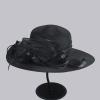 YOLAI Womens Fascinator Hat Retro 1920S Church Derby Hats Mesh Flower Organza Cocktail Tea Party Hat Wedding Hat (Black, One Size) view 2