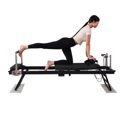 Home Studio Foldable Pilates Reformer Machine, Pilates Home Workout System Cardio Fitness Rebounder,Pilates Reformer Workout Machine for Home Gym,Weight Capacity Up to 440Lbs