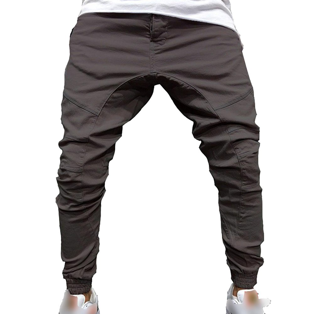 Maiyifu-GJ Mens Casual Cargo Joggers Pants Multi-Pockets Drawstring Sweatpants Lightweight Running Training Athletic Trousers (Dark Grey,X-Large)