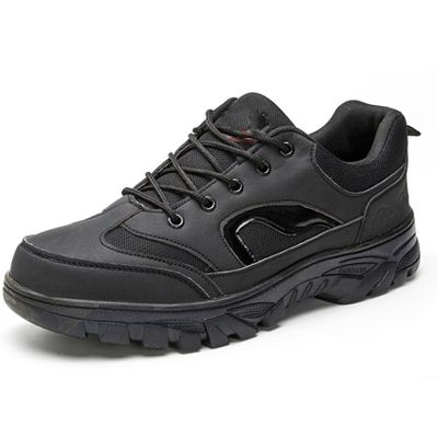 Men's Waterproof Hiking Shoes, Wide Toe Box Non Slip Breathable Sports Shoes, for Outdoor Hiking Camping Running(Black,8.5/42)