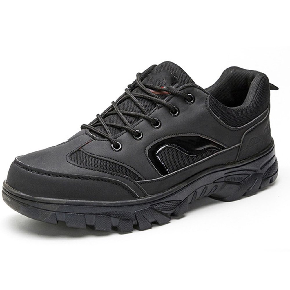 Men's Waterproof Hiking Shoes, Wide Toe Box Non Slip Breathable Sports Shoes, for Outdoor Hiking Camping Running(Black,8.5/42)