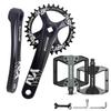 BUCKLOS MTB Mountain Bike Single Speed Square Taper Crankset -170mm Cranksets Bicycle Crank Set with 104BCD 32/34/36/38/40/42T Round/Oval Chainring,MTB Flat Nylon Bicycle Pedal with Large Platform view 1