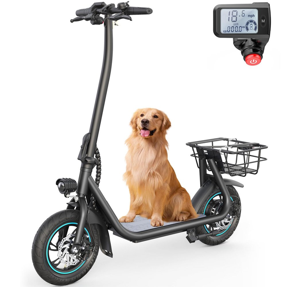 URBANMAX X2 Electric Scooter for Adults with Basket, 12" Adult Electric Scooters for Teens with Max 20 Miles & 18.6MPH Power by 550W, Foldable Electric Scooter for Commuting-Black