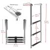 Stainless Steel Boat Ladder Swimming Pool Folding Anti-Slip Swim Platform Ladder, Stainless Steel Drop Down Telescoping Ladders for Boat Dock, Pontoon, Marine Yacht & Fishing Boat (Size : 3-Step) view 2