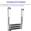 Stainless Steel Boat Ladder Swimming Pool Folding Anti-Slip Swim Platform Ladder, Stainless Steel Drop Down Telescoping Ladders for Boat Dock, Pontoon, Marine Yacht & Fishing Boat (Size : 3-Step) view 3