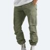 Maiyifu-GJ Men's Elastic Waist Cargo Pants Lightweight Multi-Pockets Hiking Long Trousers Casual Athletic Joggers Sweatpants (Green,Medium) view 3
