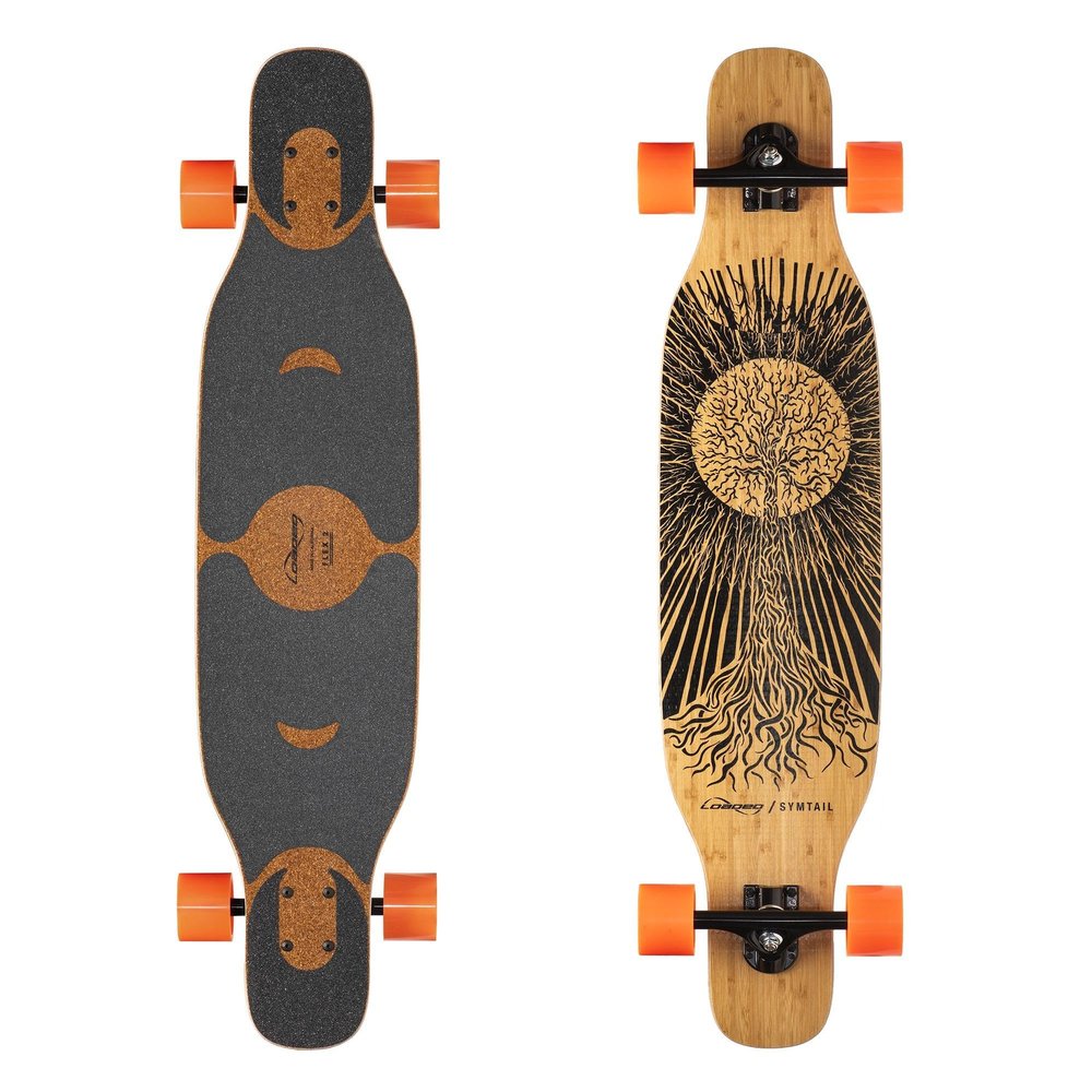 Loaded Boards Symtail Longboard Skateboard Complete (Flex 2, Paris 165mm 50 Black, 70mm 4President 80a Orange)
