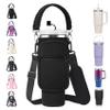30 oz Stanley Cup Carrier Bag with Paracord Handle, Neoprene Insulated Travel Tumbler Sleeve w/ 2 Pockets & Straw Cover Cap, Stainless Steel Mug Holder Pouch for Stanley Cup Accessories-Black view 1