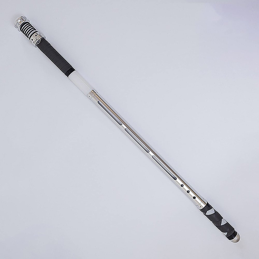 YUDIZWS Metal Lightsaber Scabbard Portable Storage Case,Adjustable Length Protective Sheath for Lightsabers 1" in Diameter or Smaller,Silver