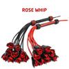 Dermica Rose Whips 26"" Leather Horse Crop, Red Riding Crop Whip, Head Layer Cowhide Crop Whips, Leather Horse Crop Whip for Couples (Black), Large view 2