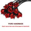 Dermica Rose Whips 26"" Leather Horse Crop, Red Riding Crop Whip, Head Layer Cowhide Crop Whips, Leather Horse Crop Whip for Couples (Black), Large view 3