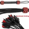 Dermica Rose Whips 26"" Leather Horse Crop, Red Riding Crop Whip, Head Layer Cowhide Crop Whips, Leather Horse Crop Whip for Couples (Black), Large view 4
