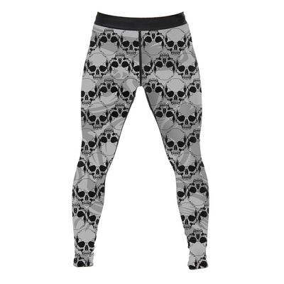 DEHAHA Men's Skull Gym Bodybuilding Yoga Leggings Pants for MMA Gifts,XX-Large Grey