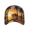 ZISHAK Beach Sunrise and Backlit Palm Trees Unisex Print Baseball Cap,Fashionable and Practical Outdoor Gear,for All Seasons view 2