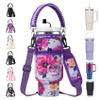 AceTreker 40 oz Stanley Cup Carrier Bag with Phone Pocket, Neoprene Insulated Travel Mug Holder w/Paracord Handle & Straw Cover, Sleeve Tumbler Pouch for Stanley Cup Accessories-Purple Rose view 1